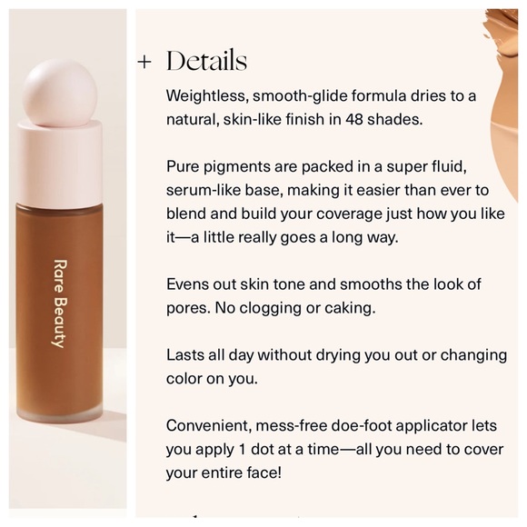 Rare Beauty Liquid Touch Weightless Foundation 470C - Picture 3 of 3